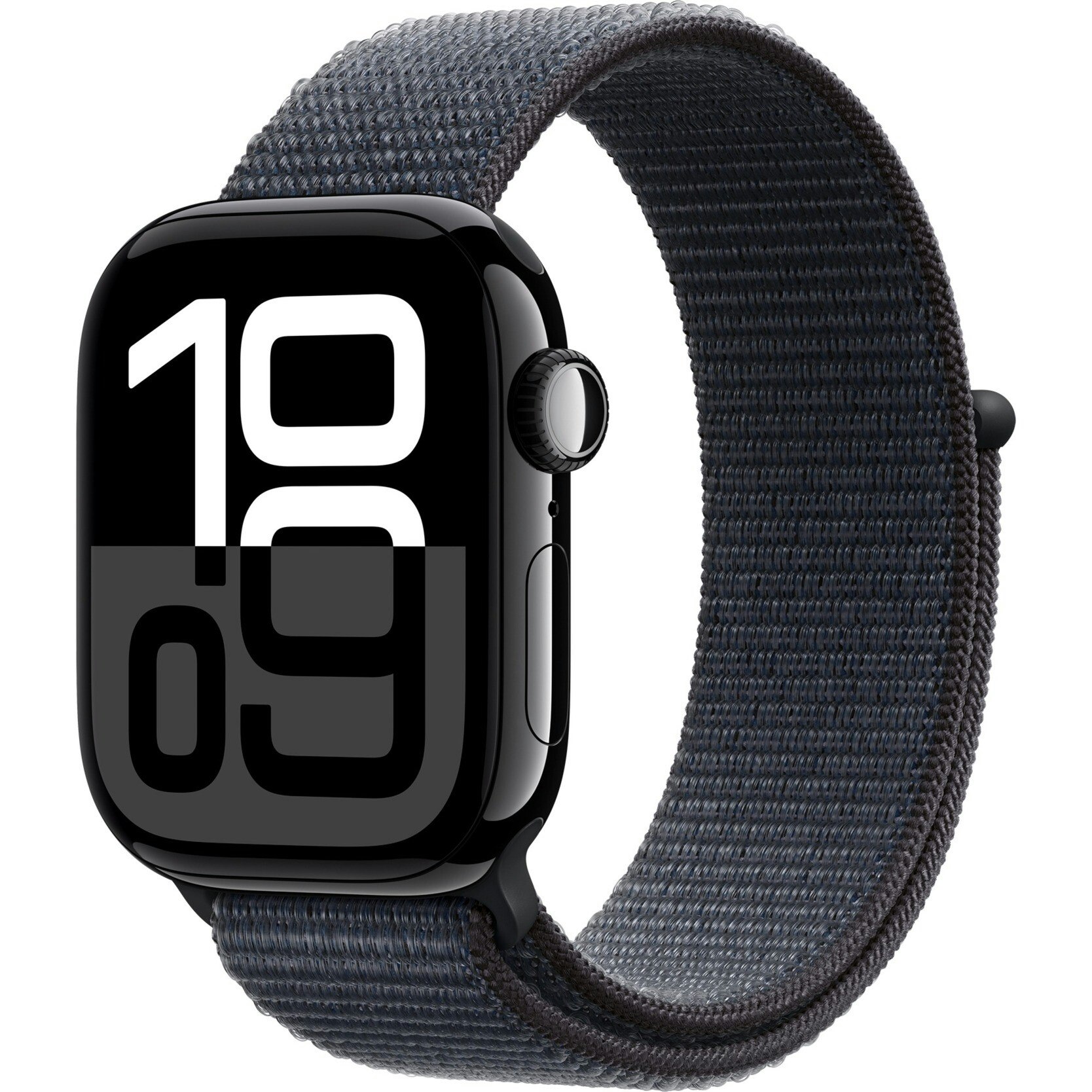 Apple Watch Series 10, Smartwatch (black (glossy), aluminum, 42 mm, Sport Loop ink)