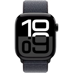 Apple Watch Series 10, Smartwatch (black (glossy), aluminum, 42 mm, Sport Loop ink, cellular)