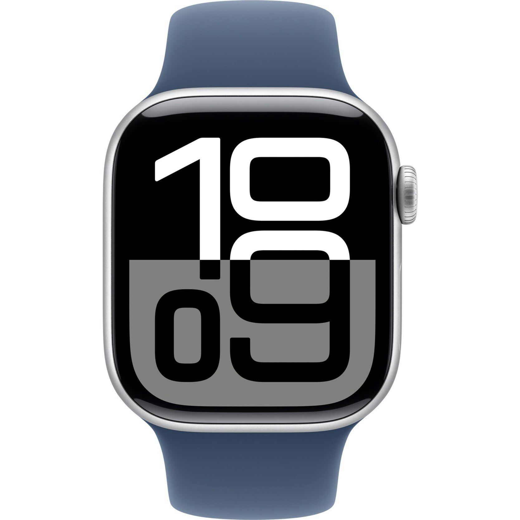 Apple Watch Series 10, Smartwatch (silver, aluminum, 42 mm, sports strap Denim S/M)