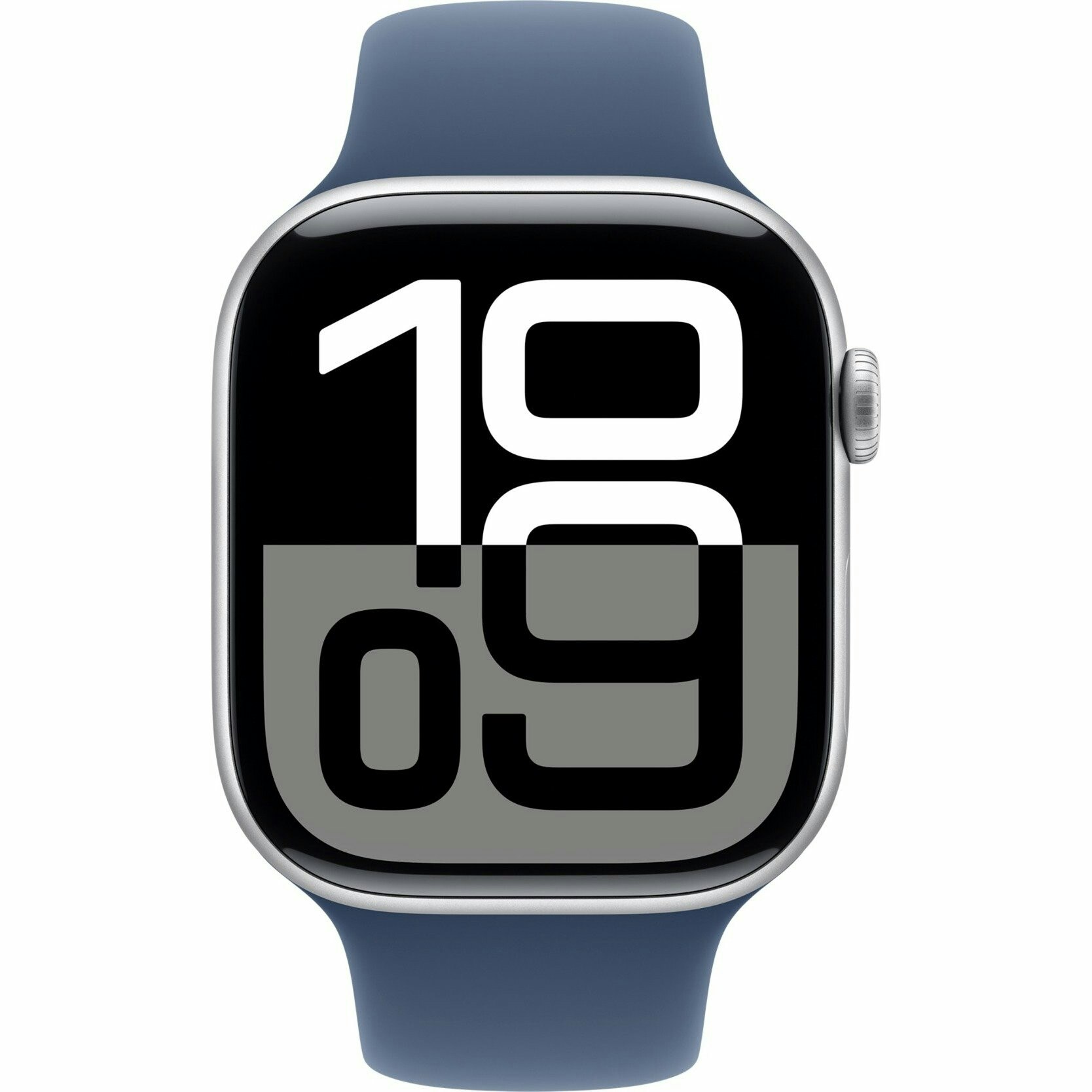 Apple Watch Series 10, Smartwatch (silver, aluminum, 46 mm, sports strap Denim S/M)