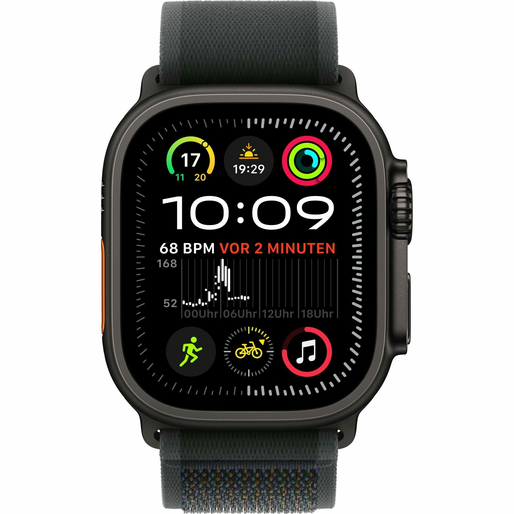 Apple Watch Ultra 2, Smartwatch (black, 49 mm, Trail Loop black M/L, titanium case, cellular)