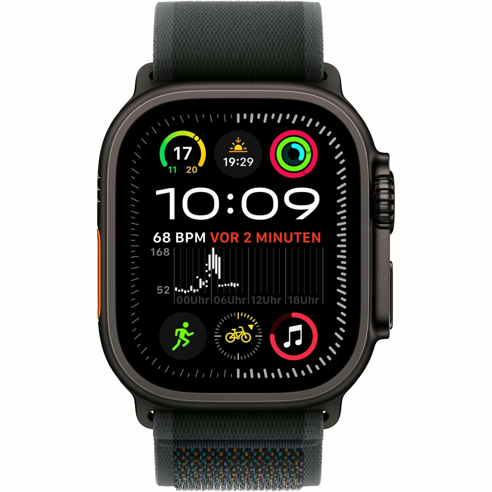 Apple Watch Ultra 2, Smartwatch (black, 49 mm, Trail Loop black S/M, titanium case, cellular)