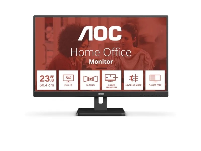 AOC 24E3UM, LED monitor (61 cm (24 inch), black, FullHD, VA, 75 Hz, HDR)