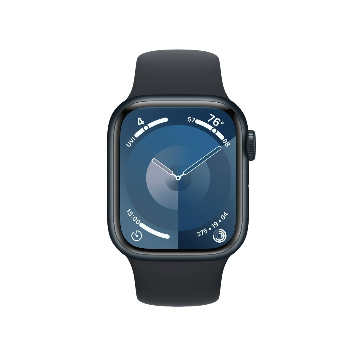 Apple Watch Series 9, Smartwatch (black/dark blue, aluminum, 41 mm, sports band)