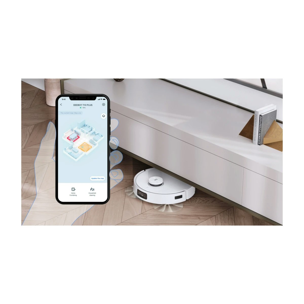 Ecovacs Deebot T10 robotdammsugare vit