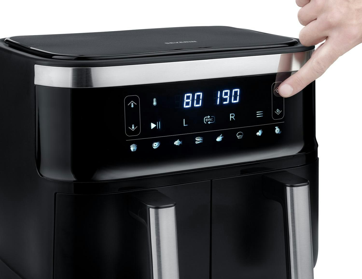 Severin AirFryer Dubbel 2X4L FR2453 2850w Svart