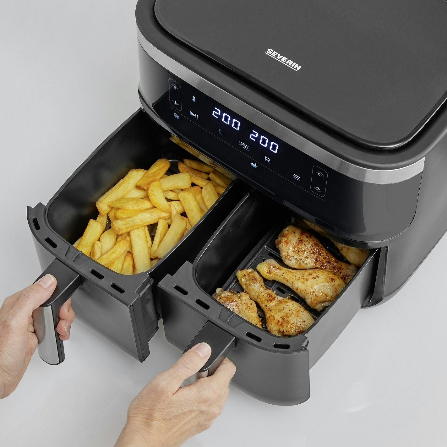 Severin AirFryer Dubbel 2X4L FR2453 2850w Svart