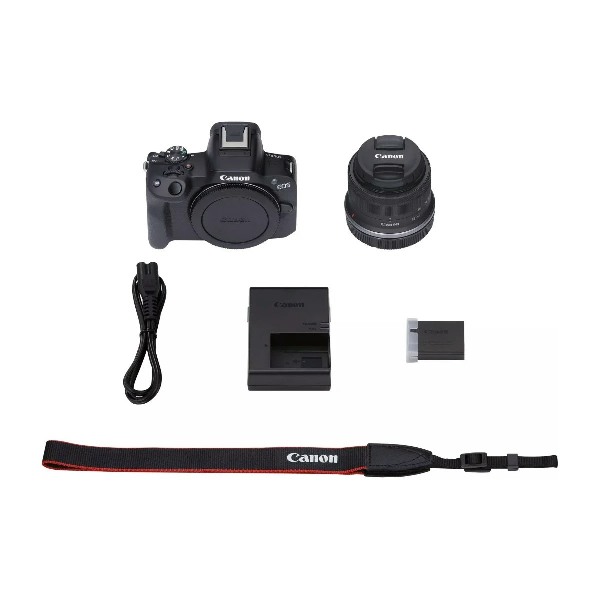 Canon Eos R50 Spegelfri kamera Svart + Rf-S 18–45 mm Is stm-objektiv