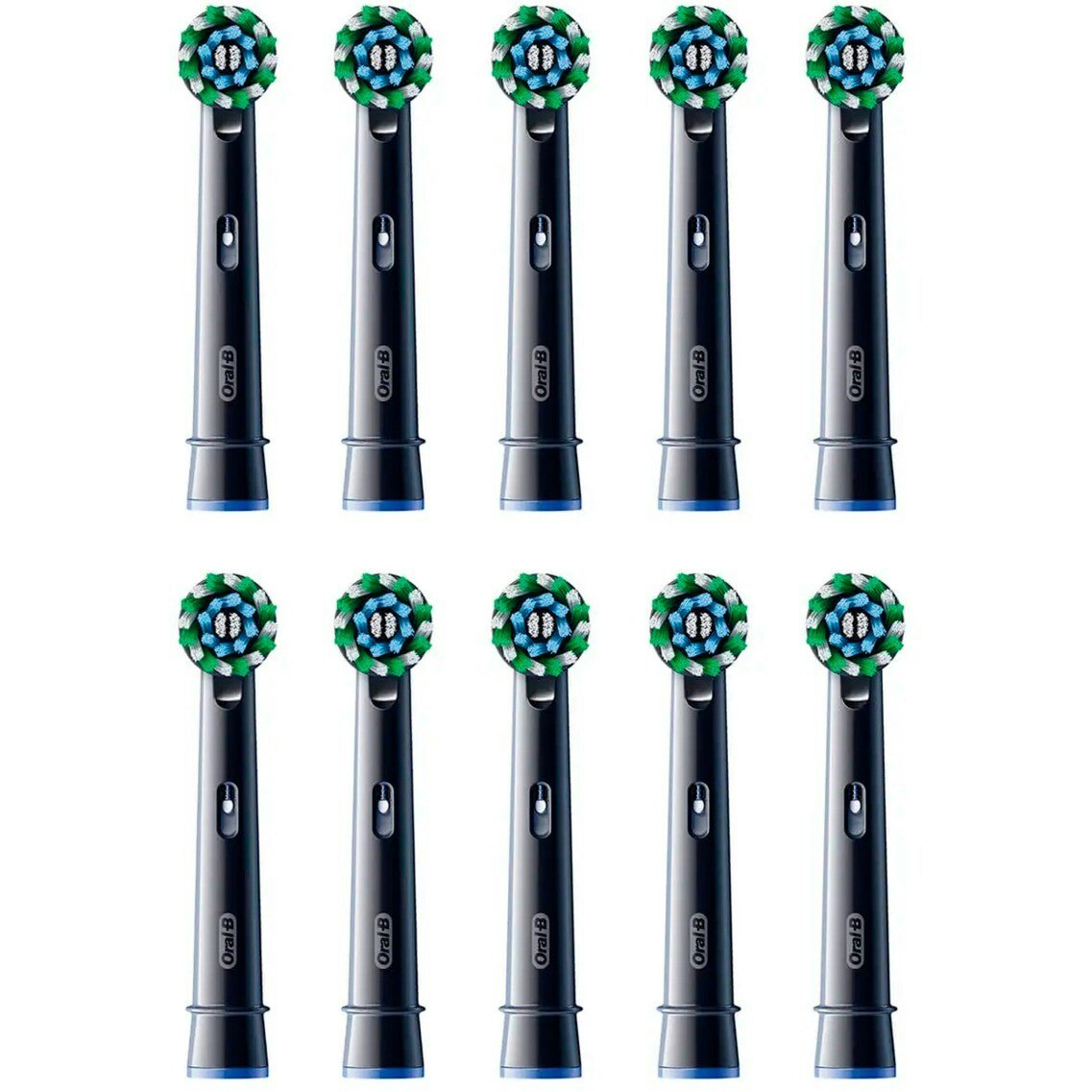 Braun Oral-B Pro Cross Action brush heads pack of 10 (black)