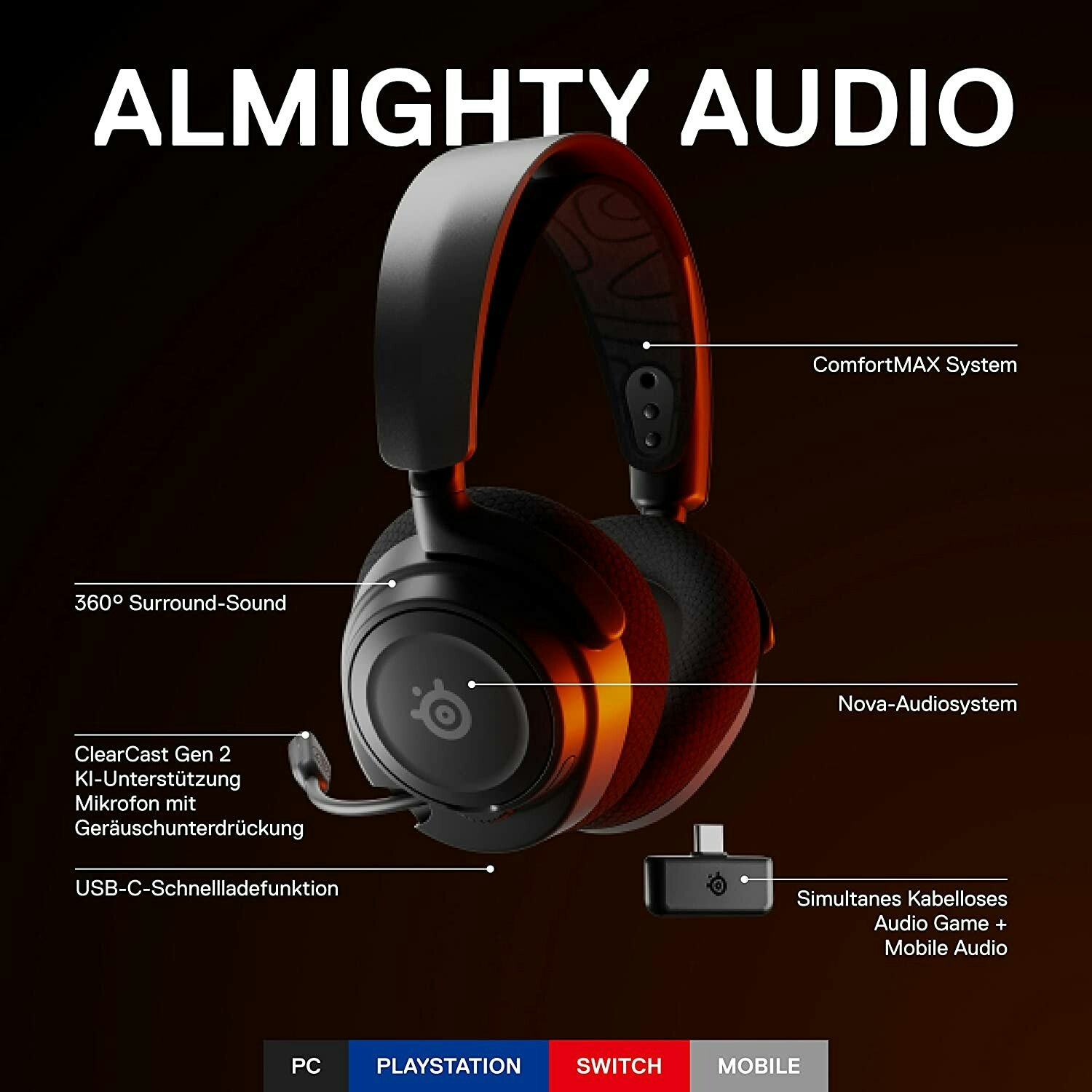 Arctis Nova 7 Wireless Gaming Headset Svart