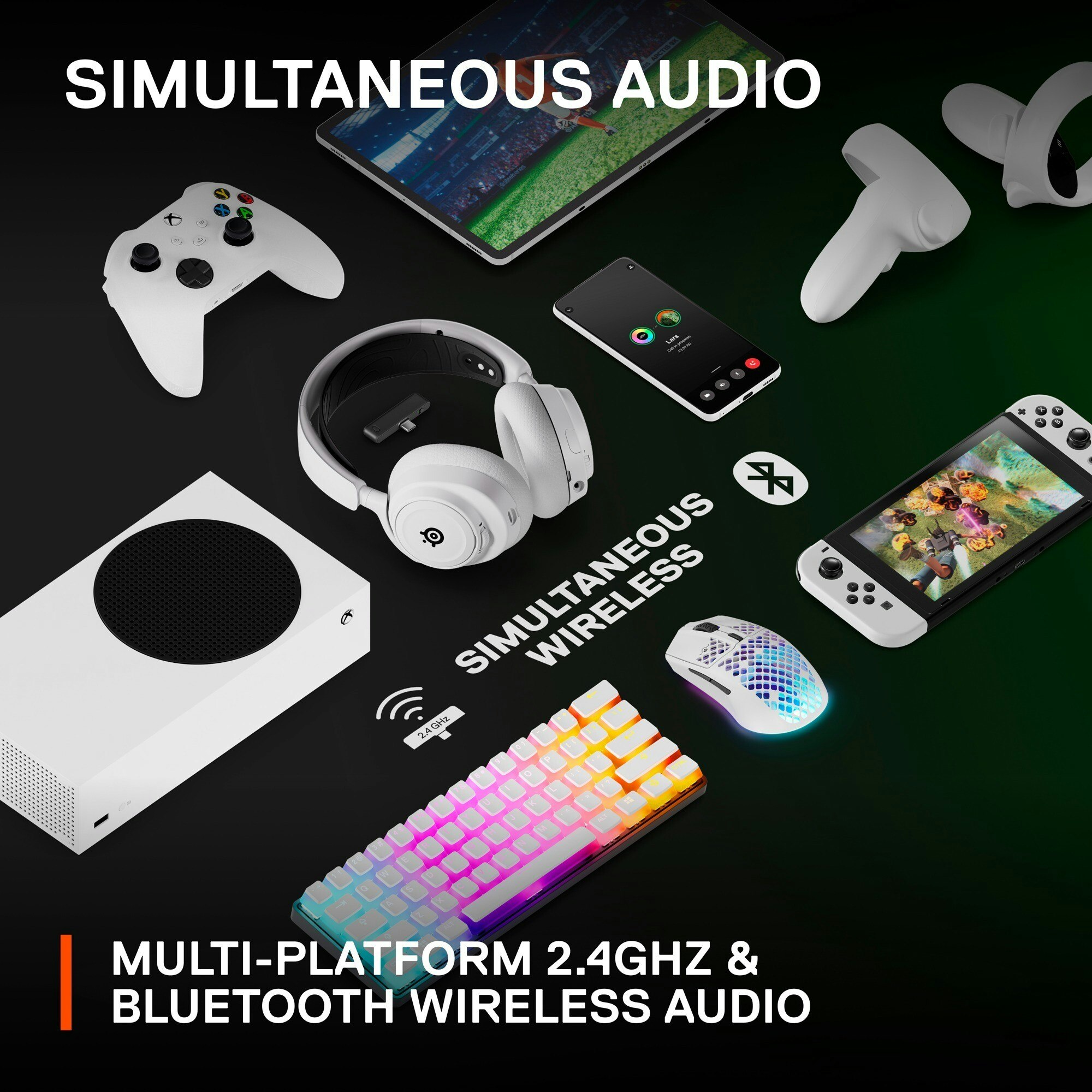 SteelSeries Arctis Nova 7X trådlöst gamingheadset Vit