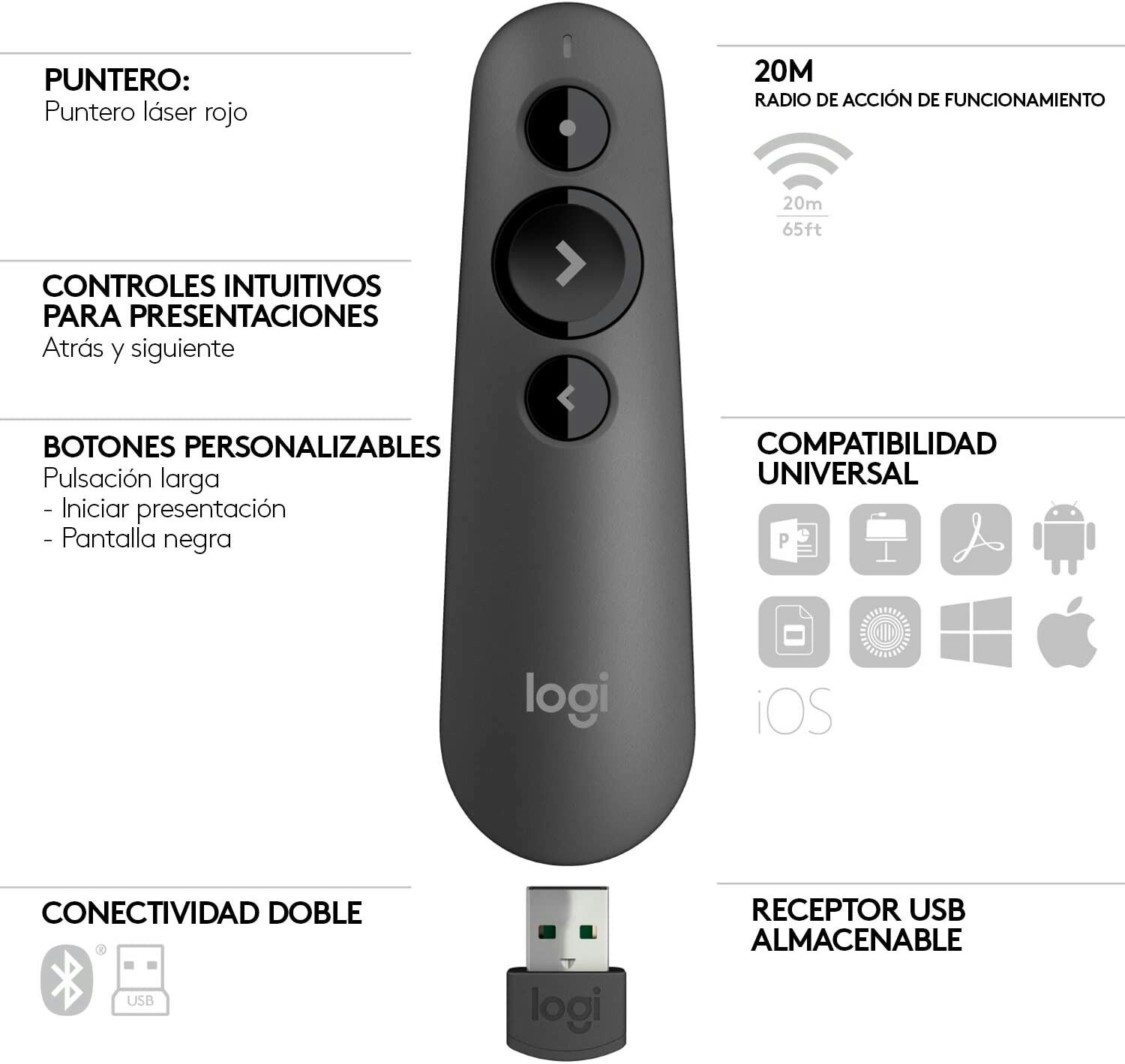 Logitech R500, presenter (graphite)