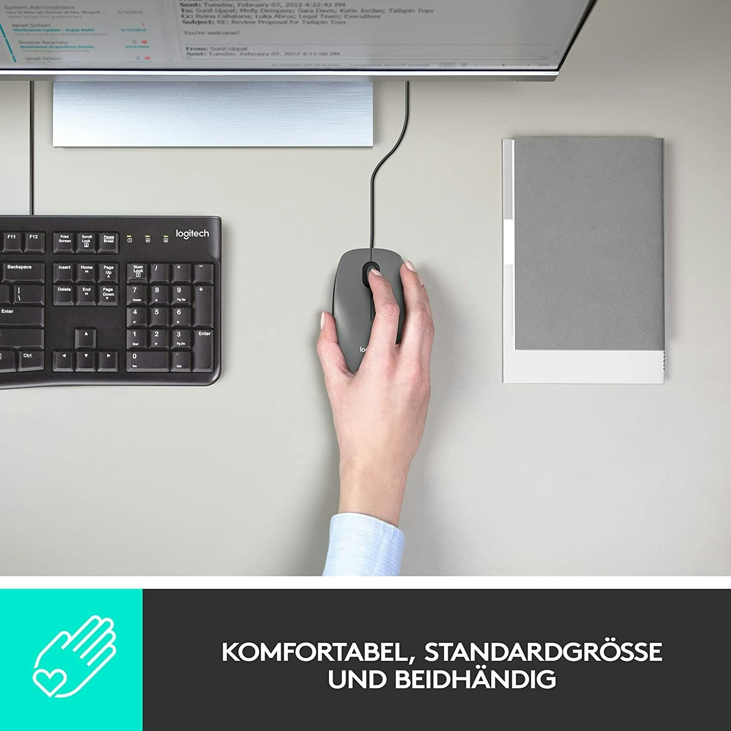 Logitech M100 Trådbunden Mus Svart