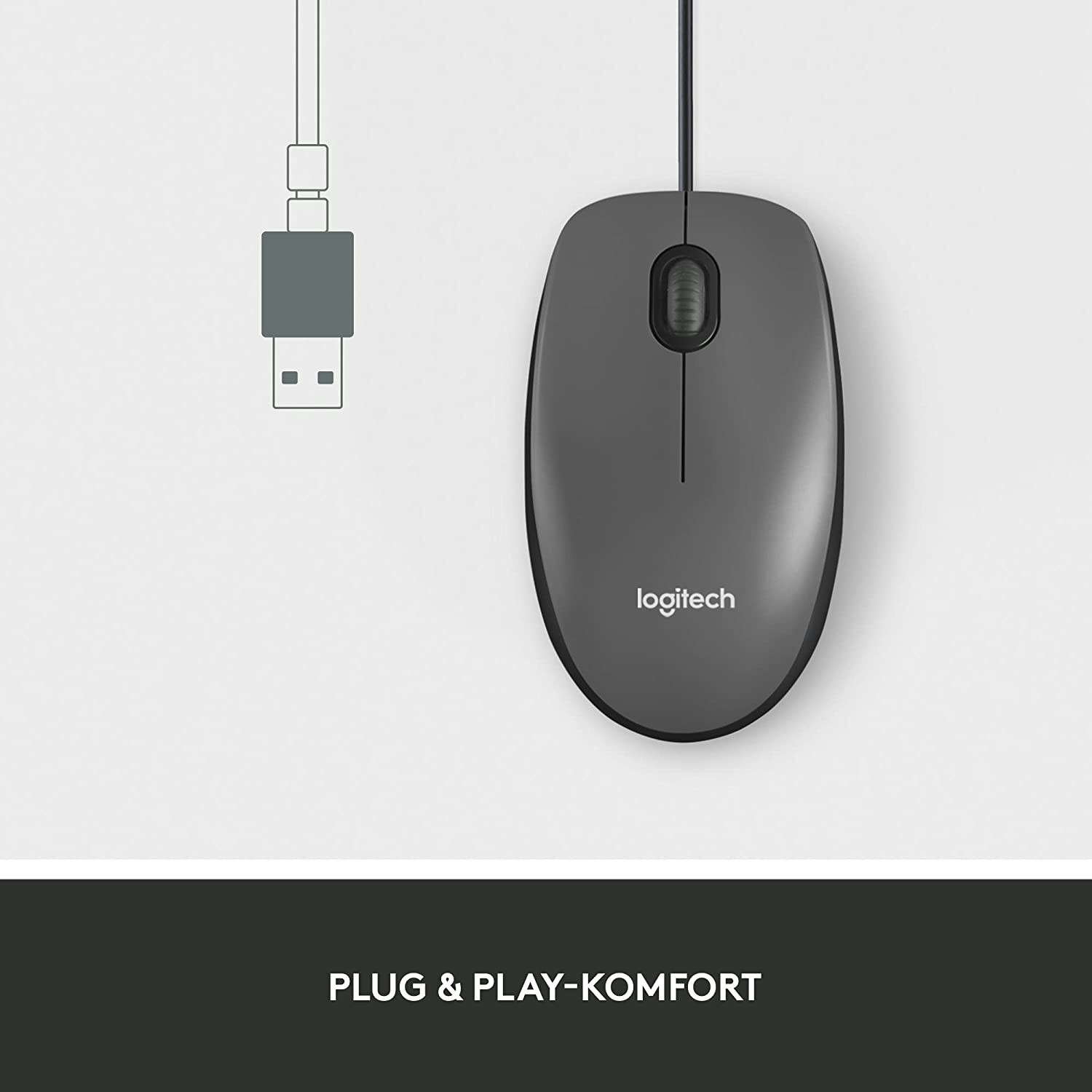 Logitech M100 Trådbunden Mus Svart