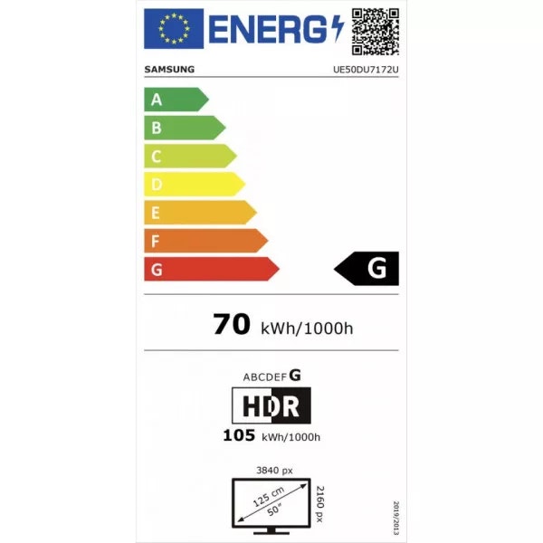 Samsung 50" TV UE50DU7172U DU7172 Series 50" LCD TV Crystal UHD 4K LED