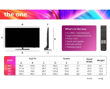 Philips 43PUS8949/12 The One 43" 4K LED Ambilight TV