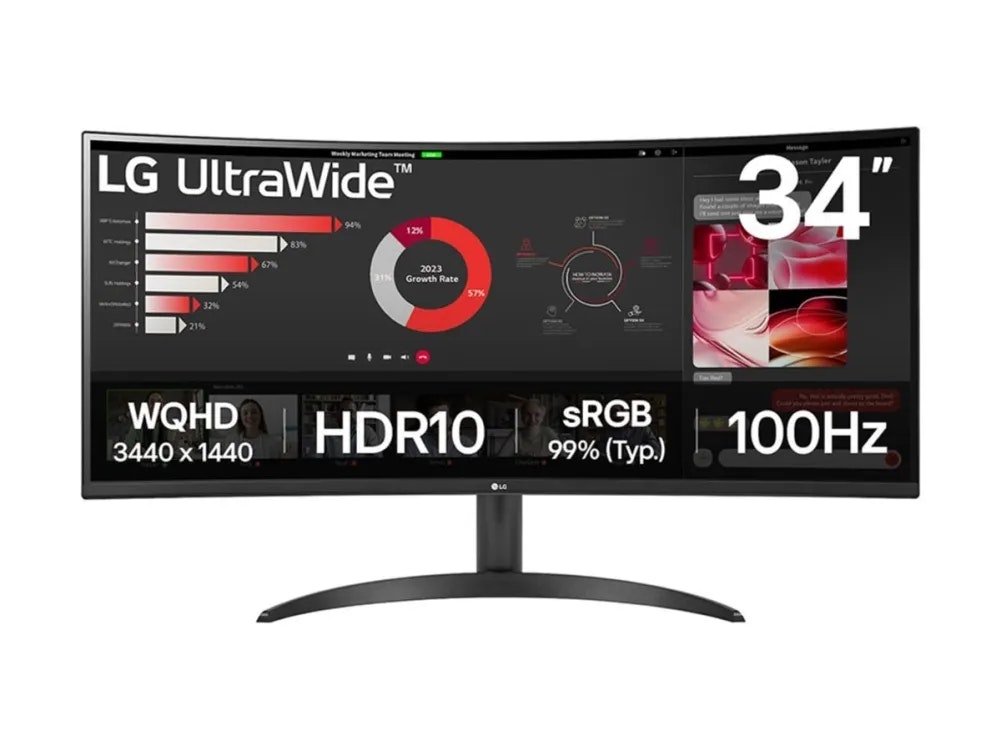 LG 34" UltraWide 34WR50QK-B UWQHD (3440x1440) 100Hz Curved