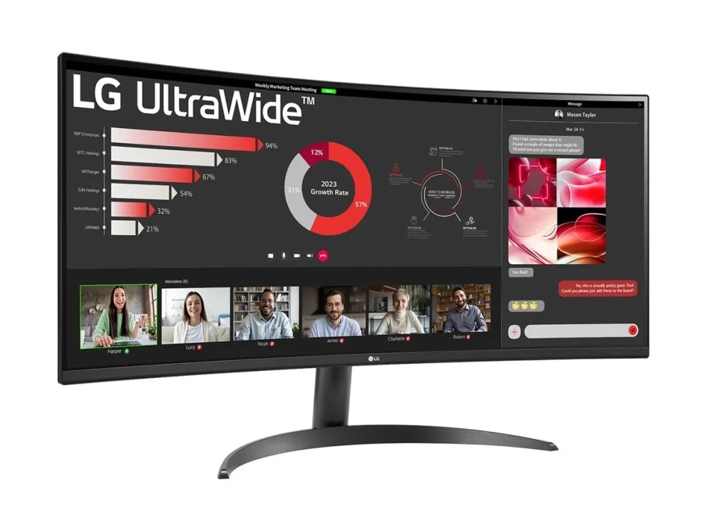 LG 34" UltraWide 34WR50QK-B UWQHD (3440x1440) 100Hz Curved