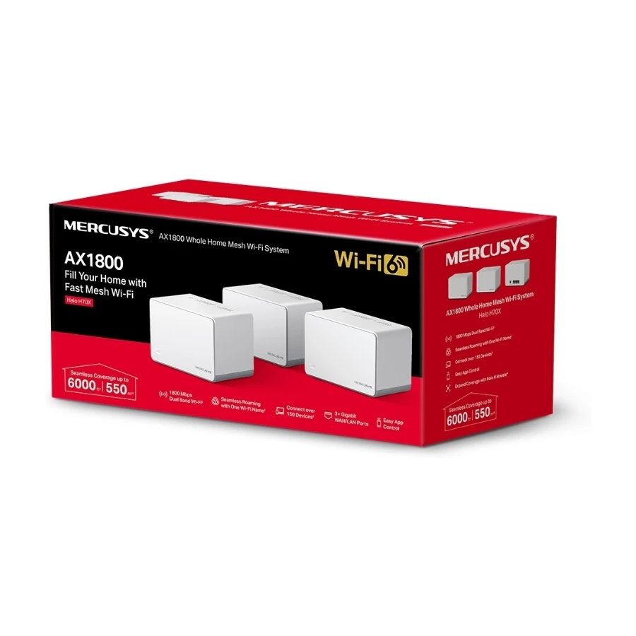 Mercusys Halo H70X AX1800 Dual-Band meshsystem (3-pack)