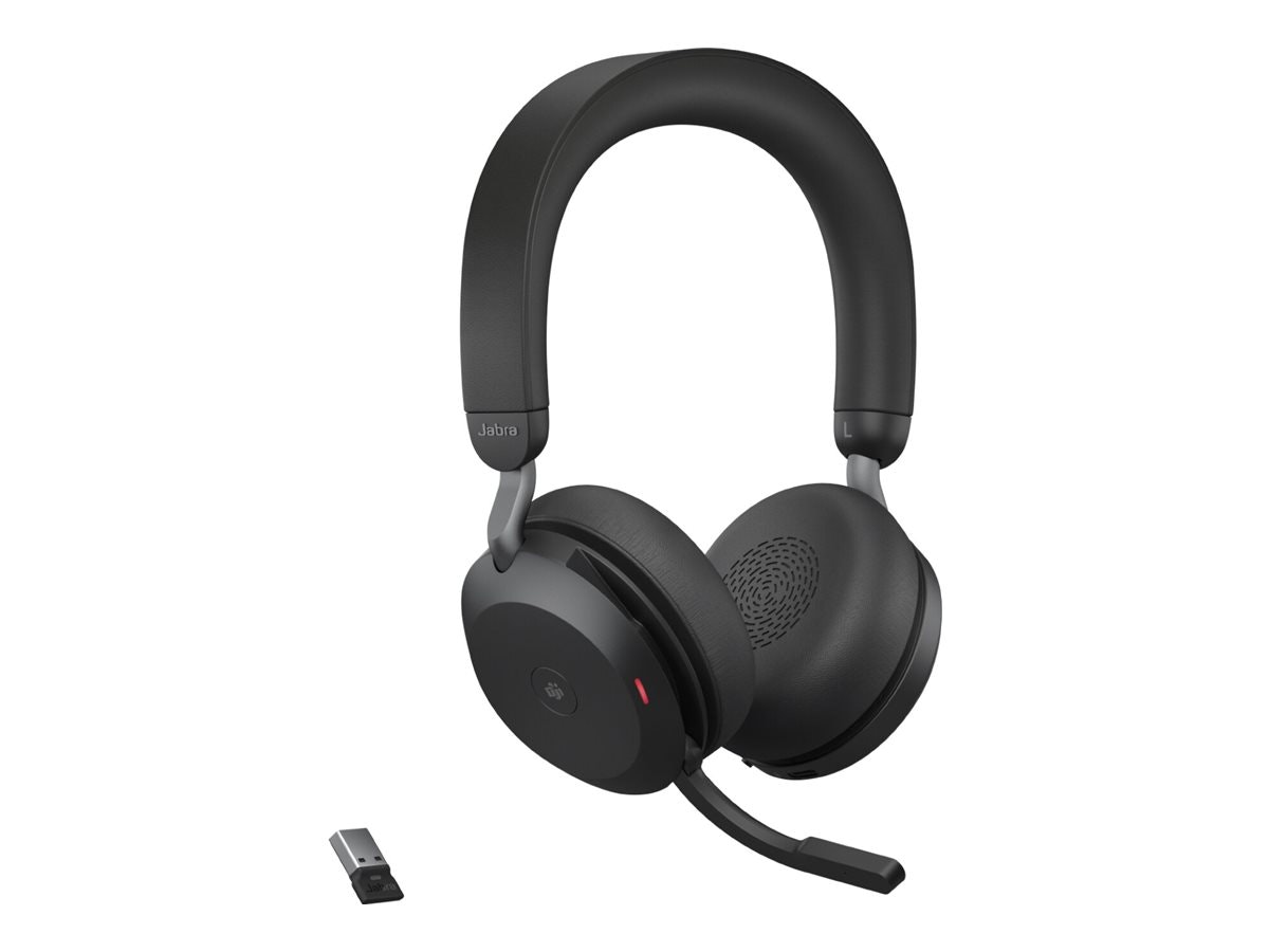 Jabra Evolve2 75 MS Stereo trådlöst headset med stativ Svart