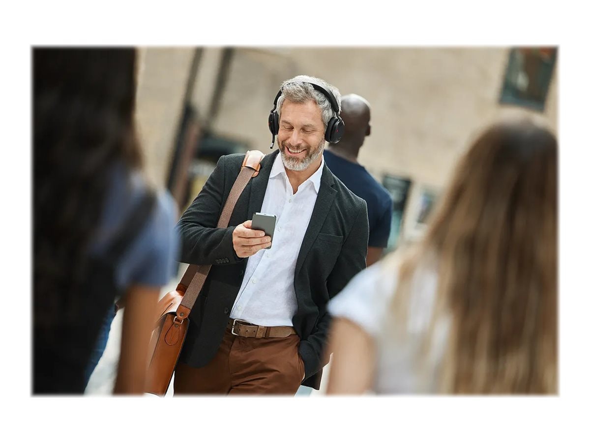 Jabra Evolve2 75 MS Stereo trådlöst headset med stativ Svart