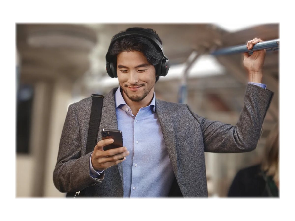 Jabra Evolve2 75 MS Stereo trådlöst headset med stativ Svart