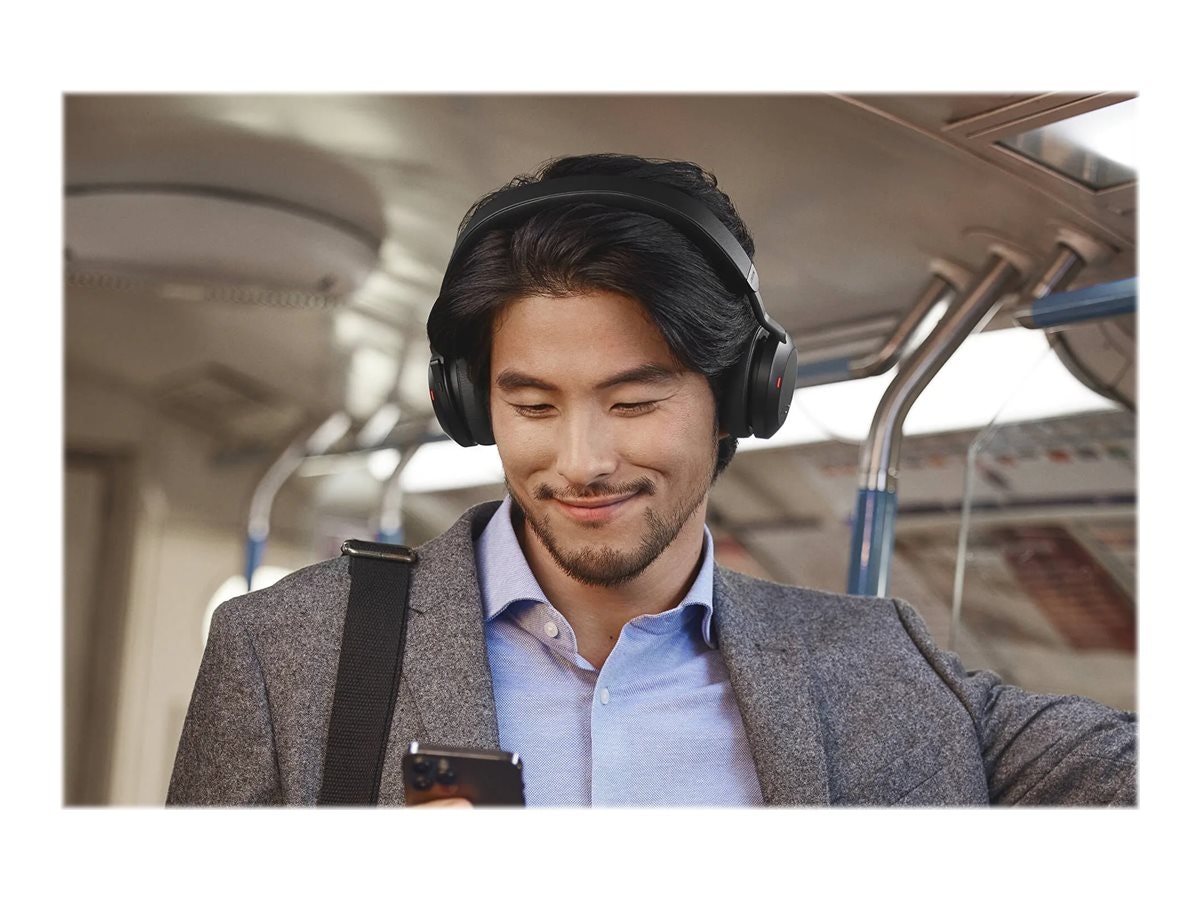 Jabra Evolve2 75 MS Stereo trådlöst headset med stativ Svart