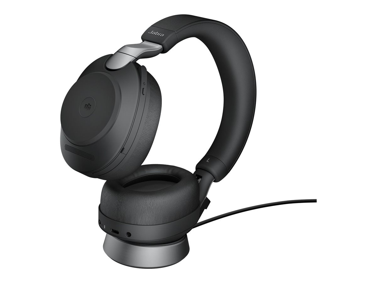 Jabra Evolve2 85 L380a MS Stereo headset med laddningställ Svart