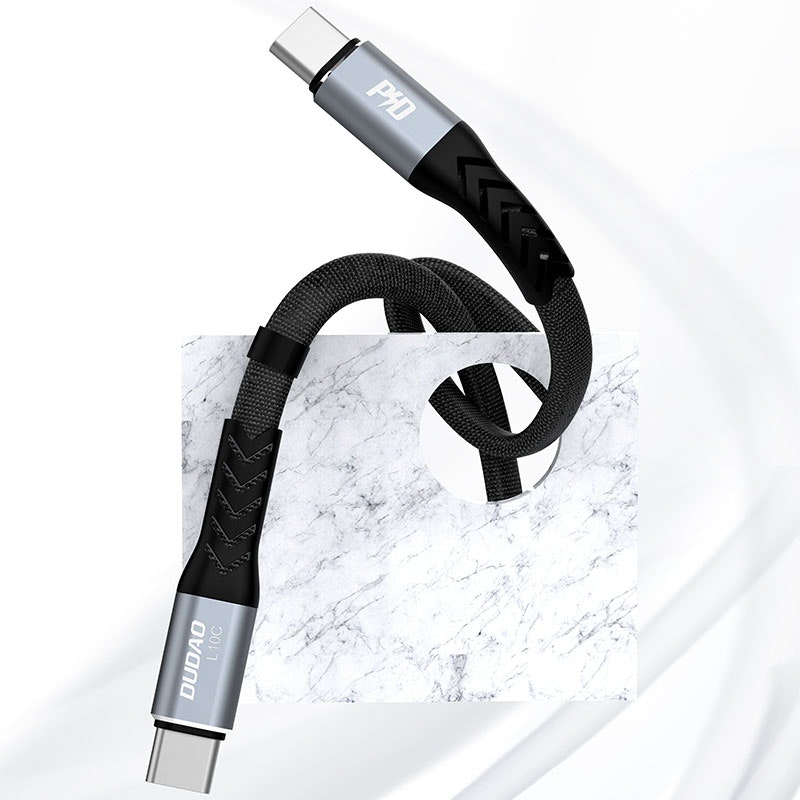 Dudao L10C USB-C till USB-C Kabel 100W 0.23m Svart