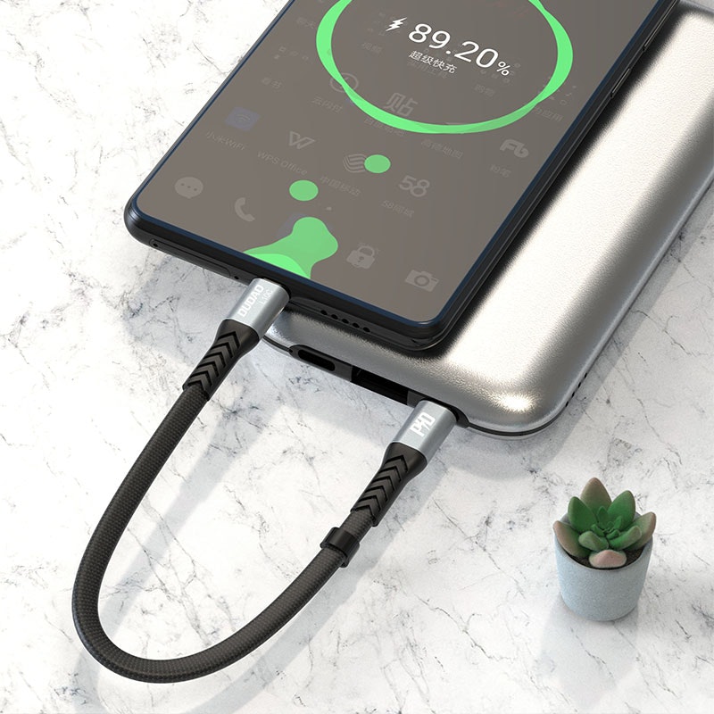 Dudao L10C USB-C till USB-C Kabel 100W 0.23m Svart