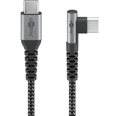 Goobay 64659 USB-C till USB-C kabel med 90 graders vinkel Svart