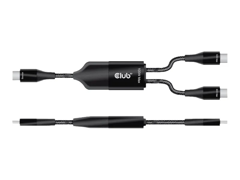 Club 3D CAC-1527 USB-C Y kabel 1.83m 100W Svart