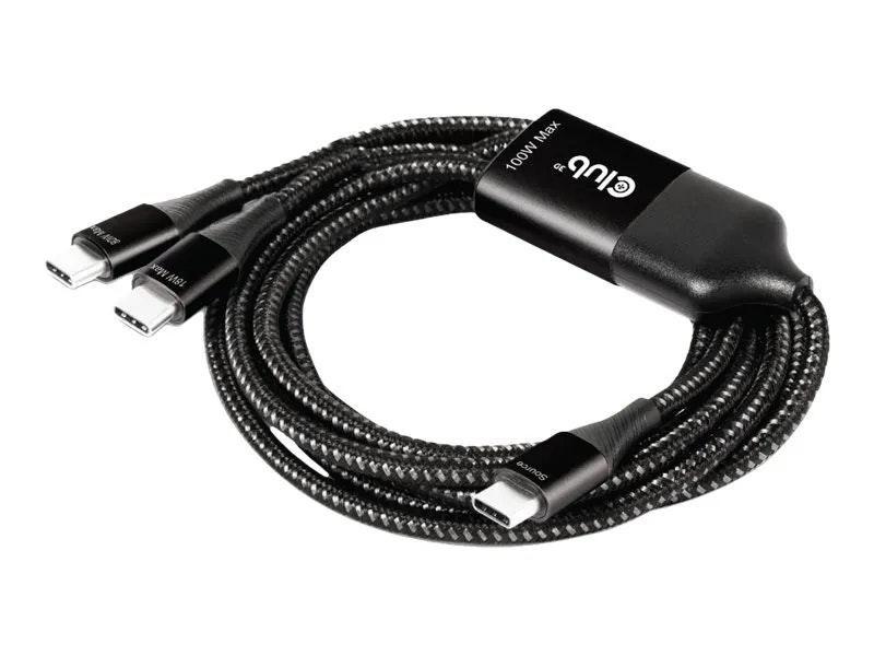Club 3D CAC-1527 USB-C Y kabel 1.83m 100W Svart