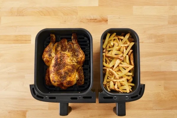 Tefal Dual Easy Fry & Grill EY905D Dubbel 8,3 L 2700 W Airfryer Rostfritt stål