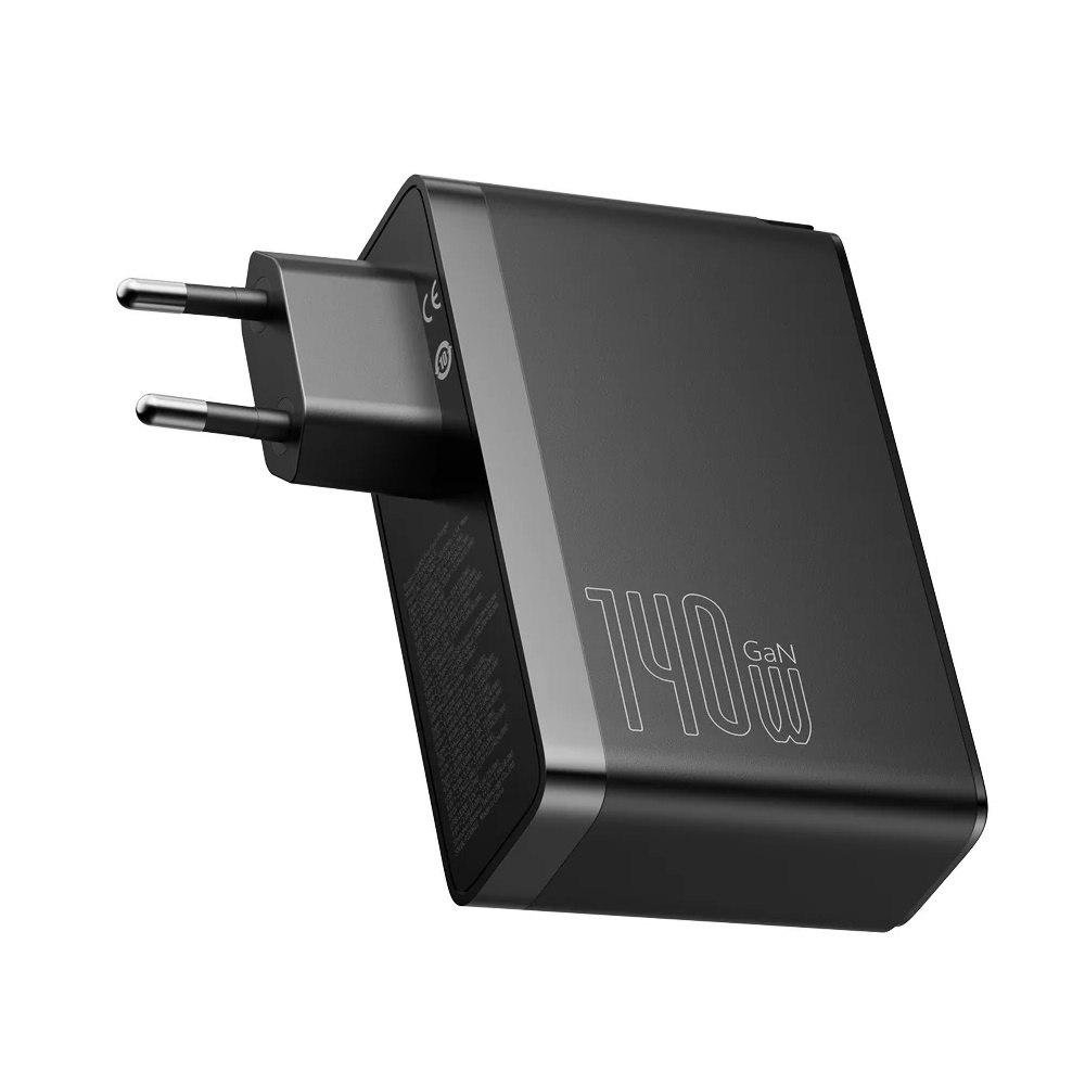 Baseus GaN5 Pro 140W Snabbladdare 2xUSB-C + USB Svart