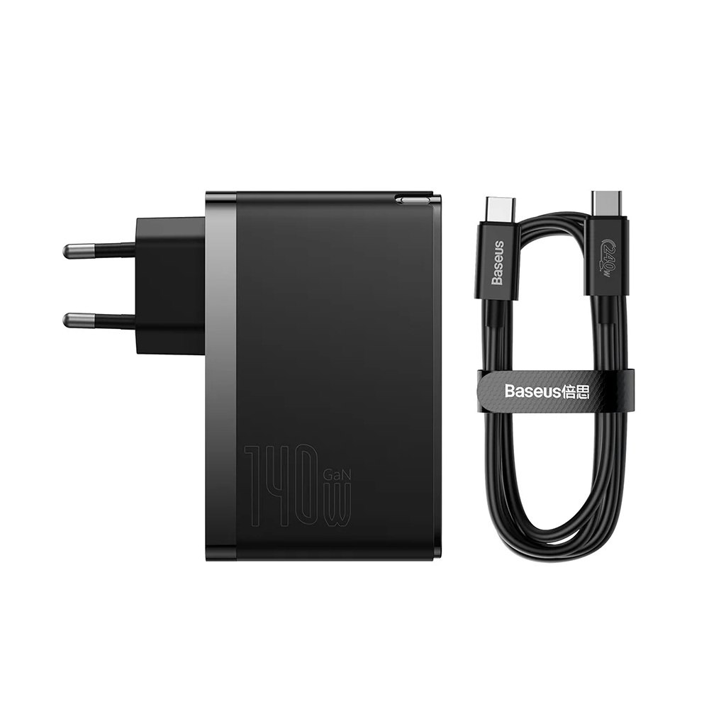 Baseus GaN5 Pro 140W Snabbladdare 2xUSB-C + USB Svart