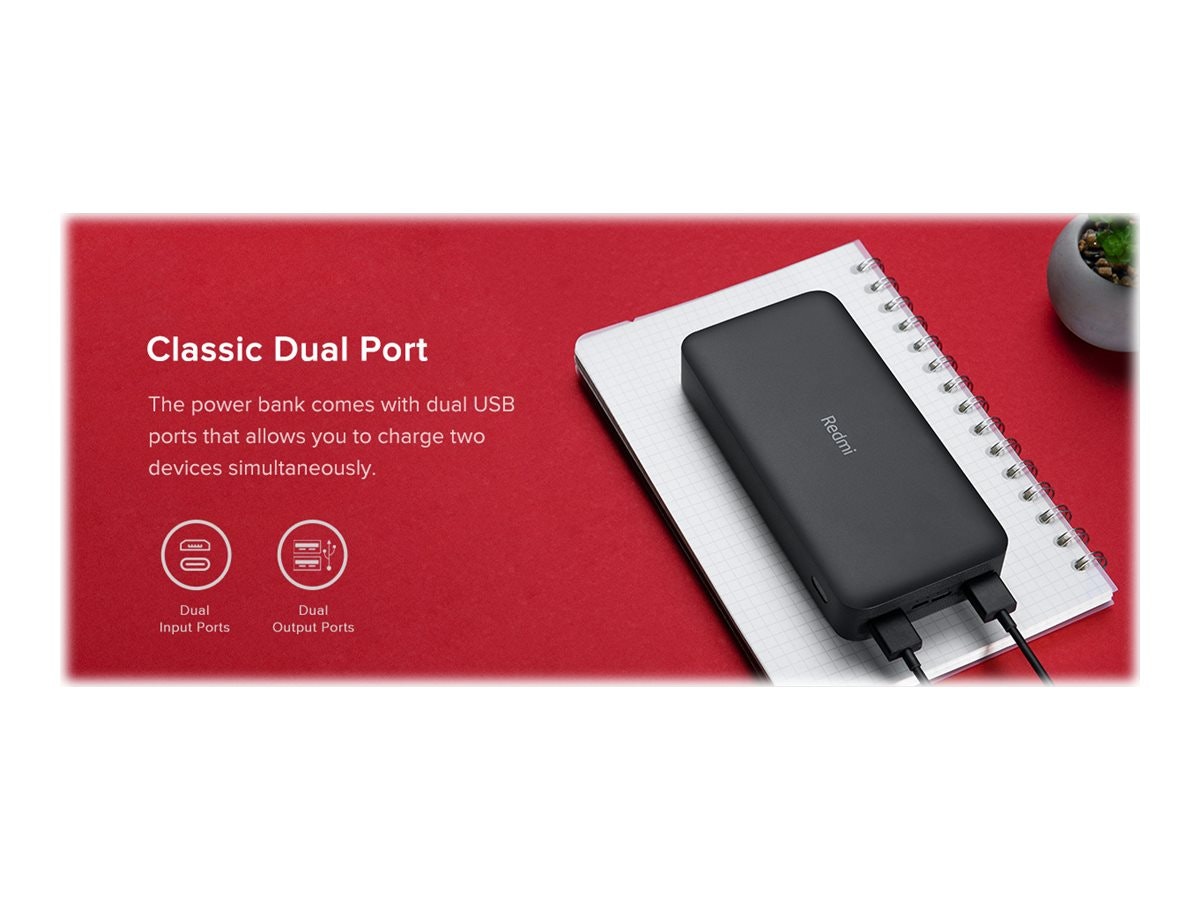 Xiaomi RedMi 18W Fast Charge Powerbank 20000 mAh Svart