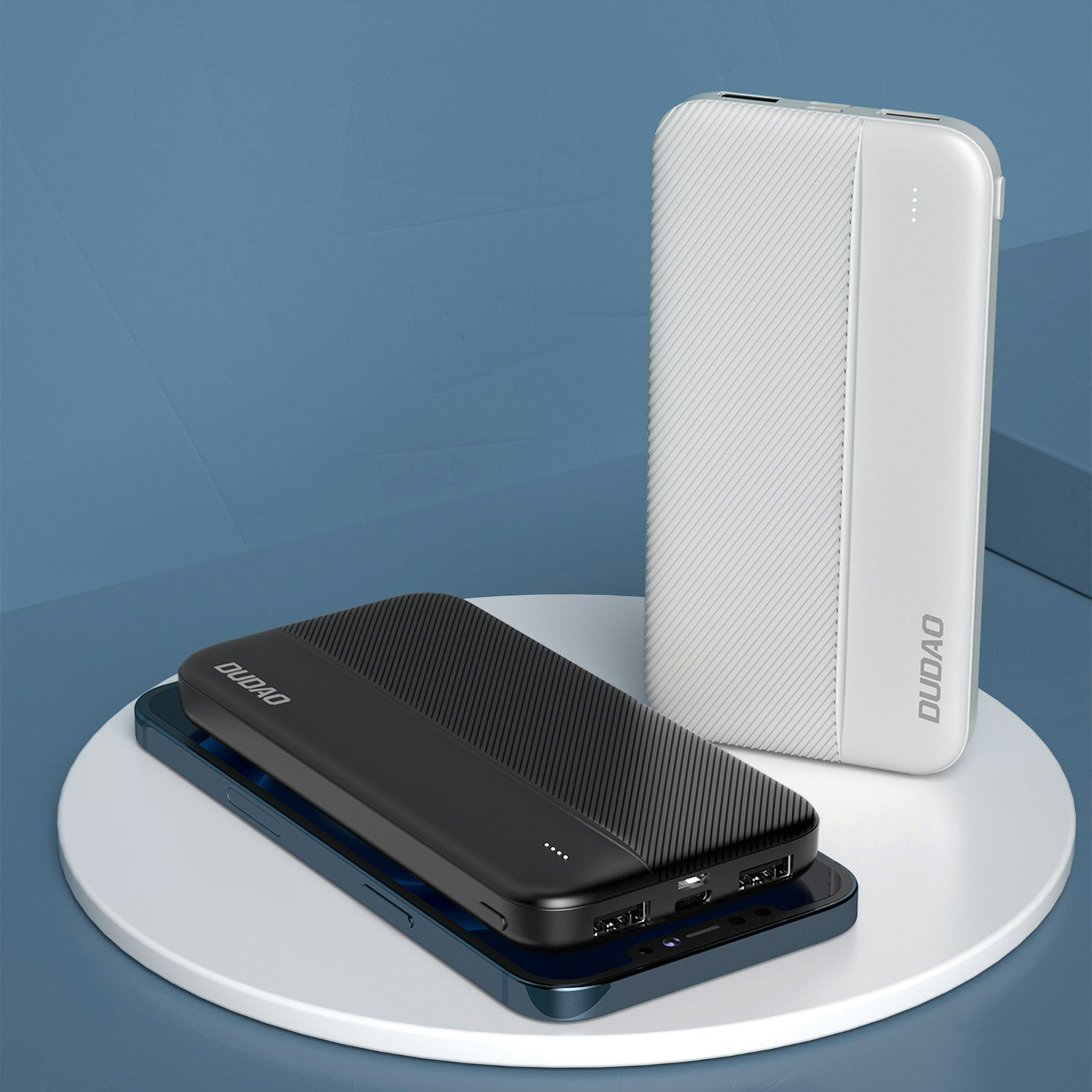 Dudao powerbank 10 000 mAh med 2x USB-A MAX 10W Svart
