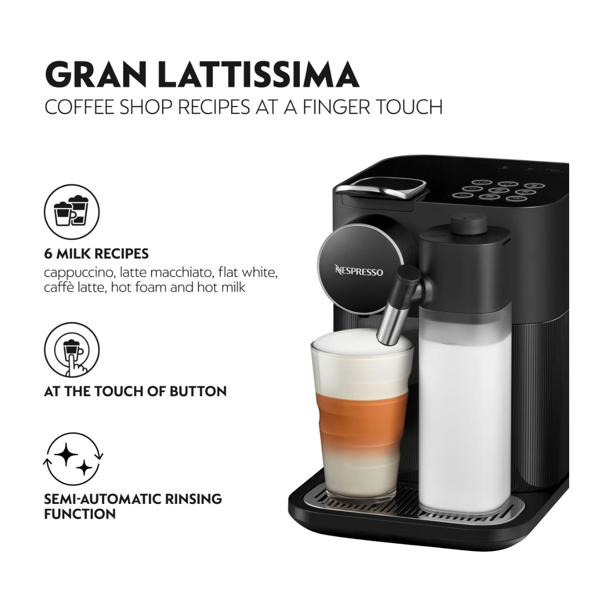 Nespresso Gran Lattissima 2.0 kapselmaskin By Delonghi Svart