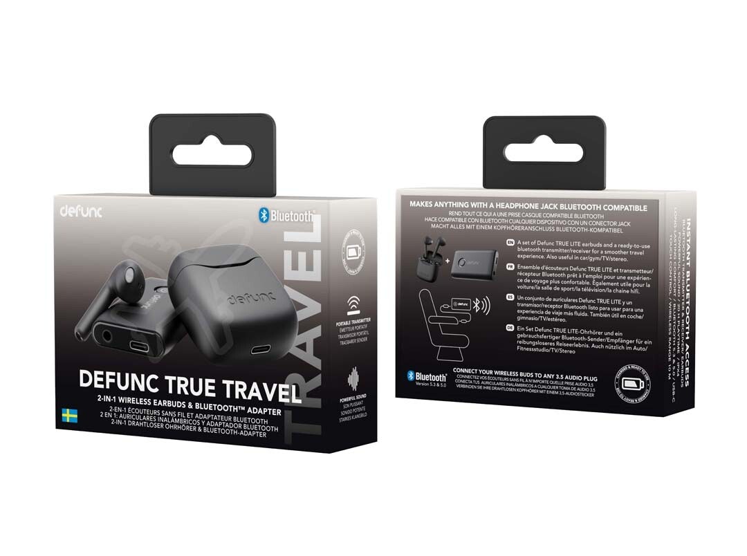 Defunc TRUE TRAVEL Wireless BT hörlur Svart
