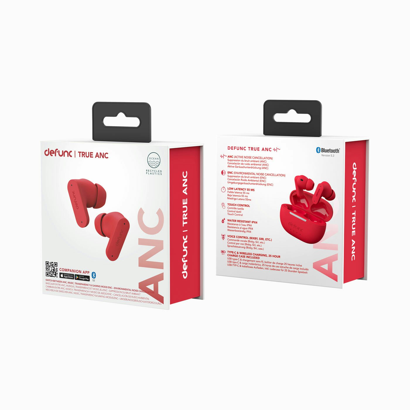 Defunc TRUE ANC Wireless BT hörlur Röd