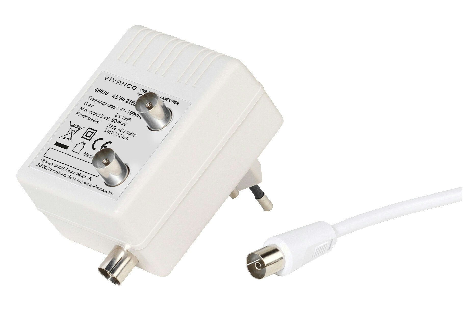 Vivanco Antennförstärkare 2-vägs 15db