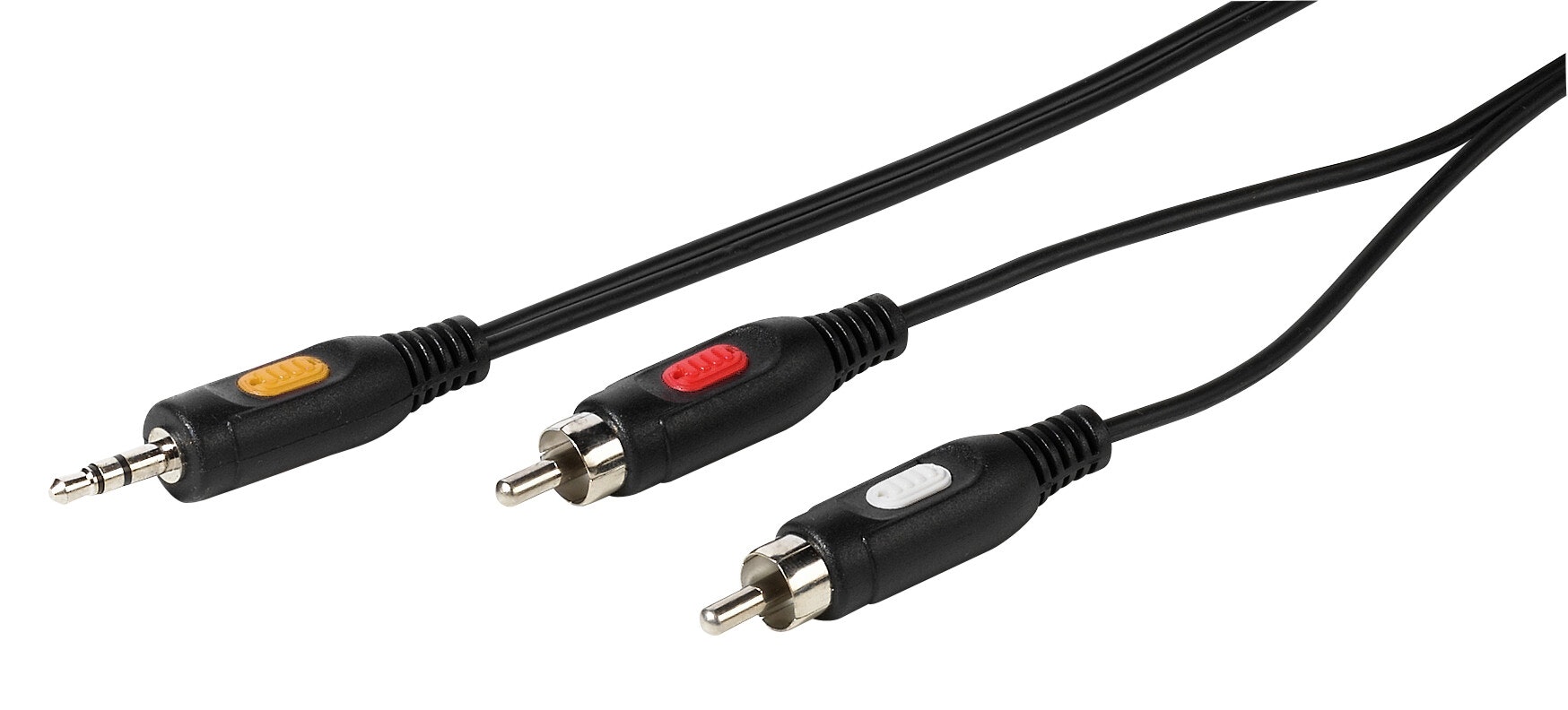 Vivanco Audiokabel, 1x3.5mm / 2xRCA 2.5m Svart