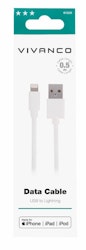 Vivanco Lightning ladd-/synk. kabel MFI 0.5m Vit