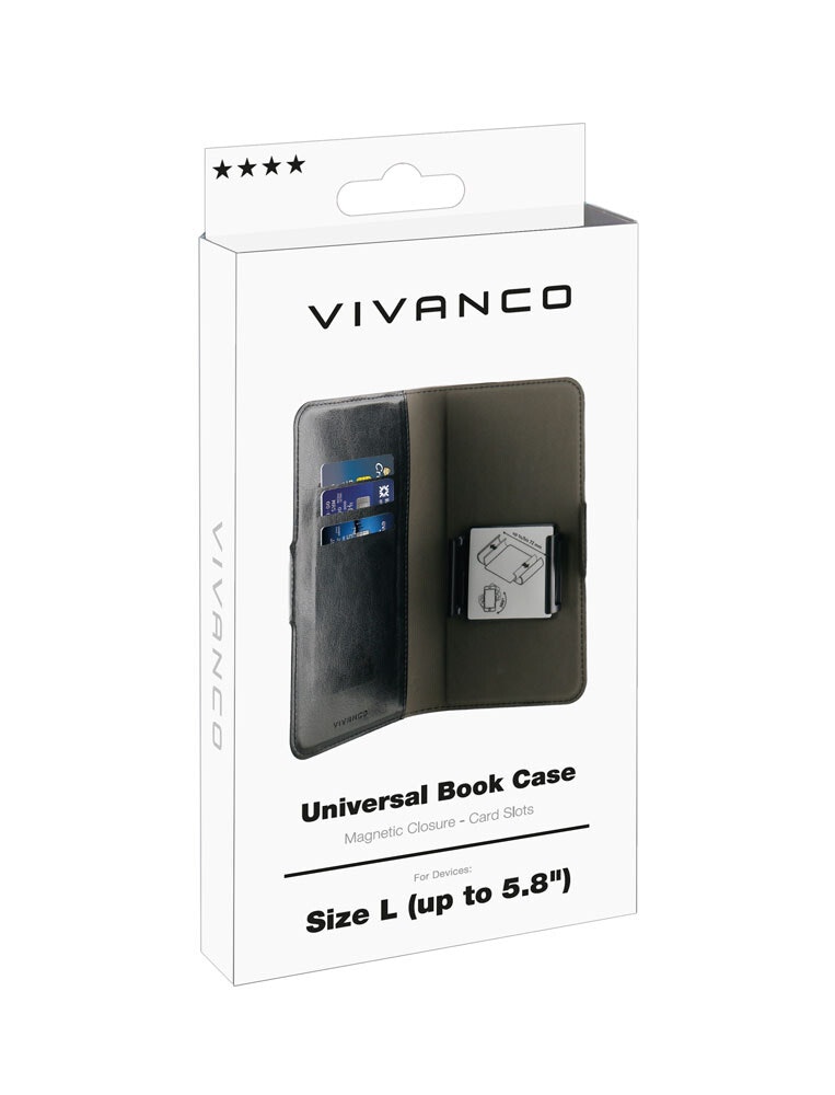 Vivanco Universal Plånboksfodral L 3-kort Svart