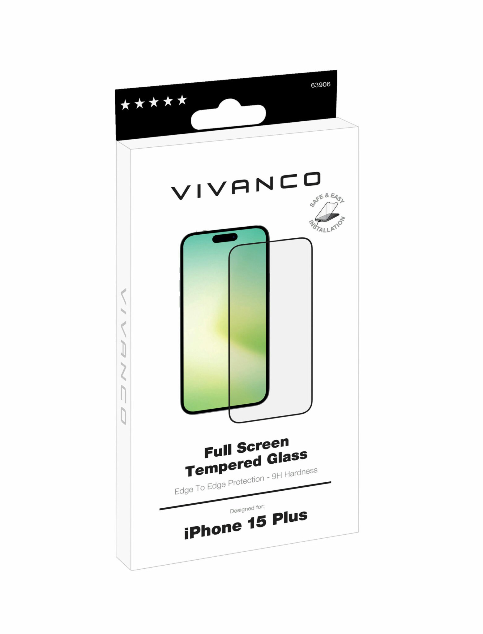 Vivanco Full Screen Skyddsglas 9H iPhone 15 Plus