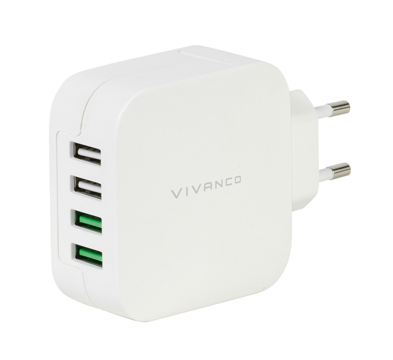 Vivanco USB hemladdare 4.8A (2.4A/1A) 4xUSB Vit