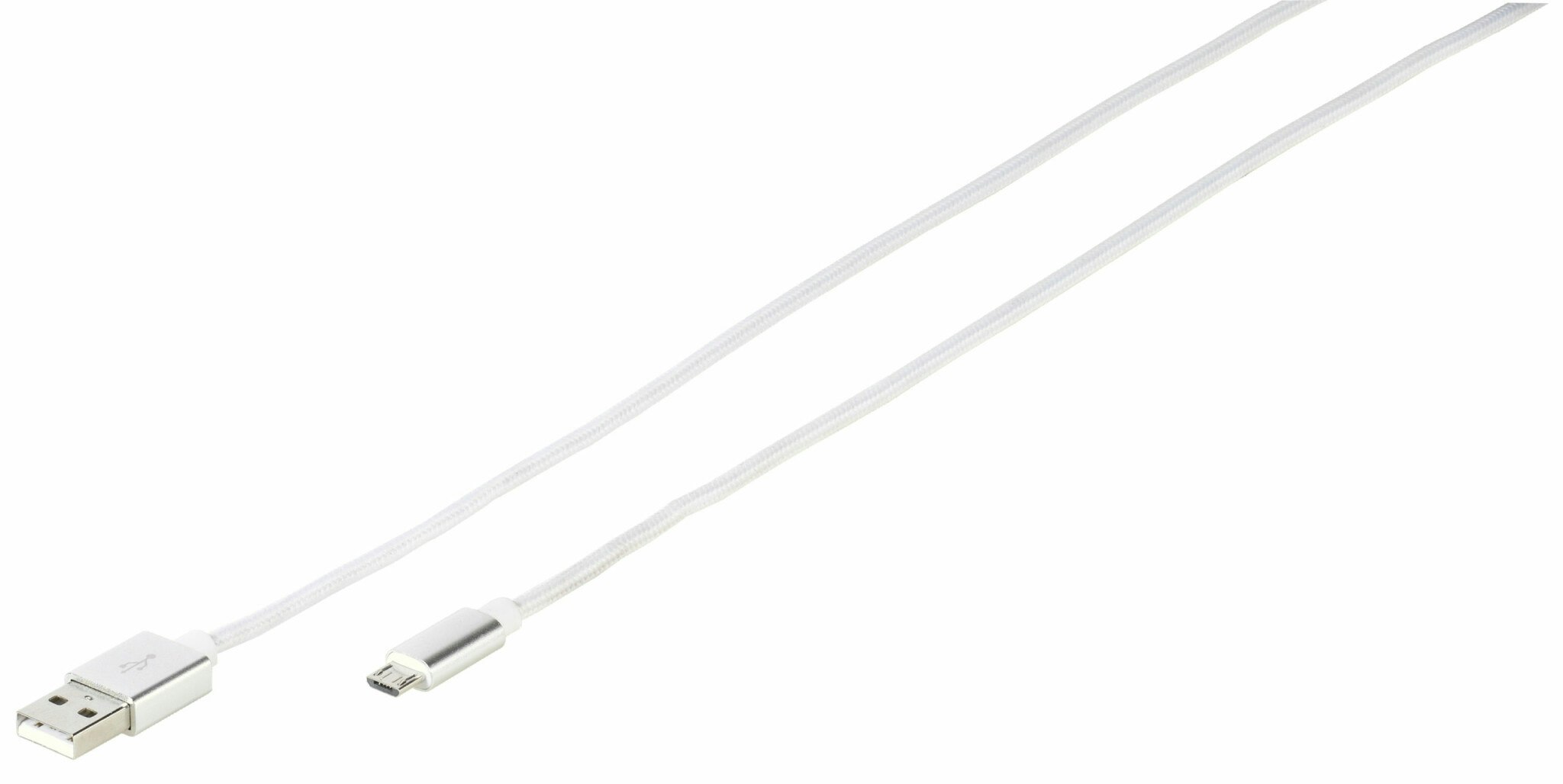 Vivanco Longlife Flätad Micro-USB kabel 1.5m Vit