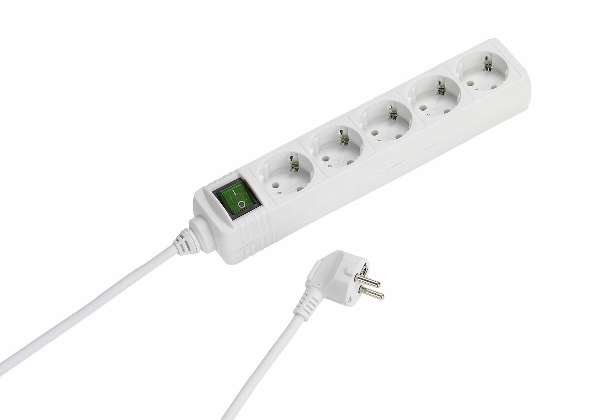 Vivanco Grenuttag 5-vägs 1.4m kabel och strömbrytare Vit