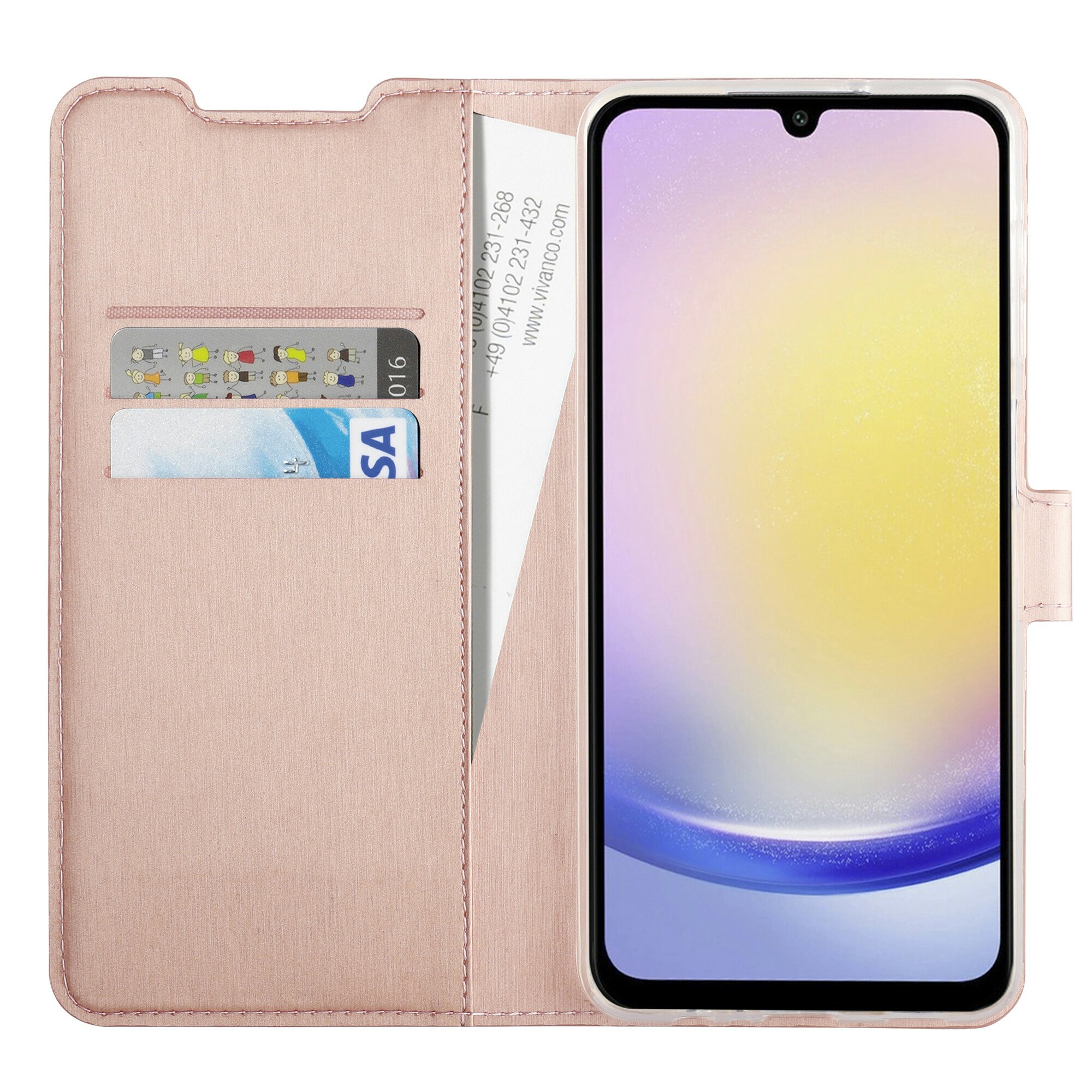 Vivanco Classic Plånboksfodral Galaxy A35 5G Rosa Guld